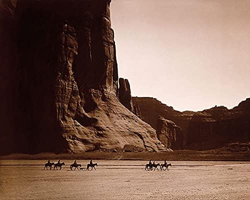 Canyon de Chelly Navajo Indijanci E. S. Curtis 8x10 srebrni Halid Photo Print