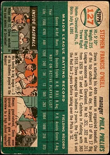 1954. godine 127 Steve O'Neill Philadelphia Phillies Fair Phillies