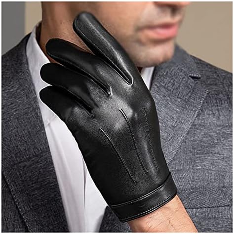 XBWEI jesen i zima muški posao kratke rukavice sa ekranom osetljivim na dodir sa punim prstom za vožnju kožnih rukavica