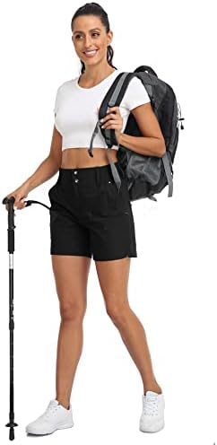 Ženske pješačke hlače za golf Brze suhi 5 inčni šarke visokog struka sa džepovima lagana za žene Ležerne