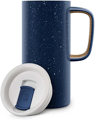 Ello Campy vakuum izolirana putna krigla sa klizačem za propuštanje i udobna ručka za nošenje, savršena za kafu ili čaj, BPA besplatno, mat crna, 18oz