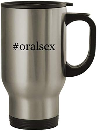 Knick Klack pokloni #oralsex - 14oz hashtag od nehrđajućeg čelika Putnička kafa, srebro