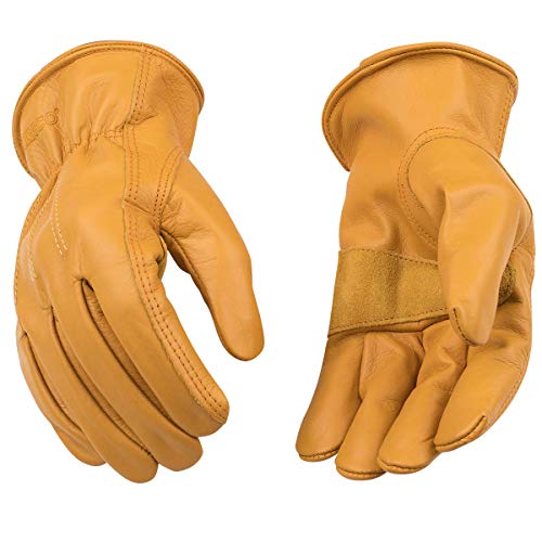 KINCO - Neočećene kožne radne rukavice od kravlje kože, ojačani dlan,