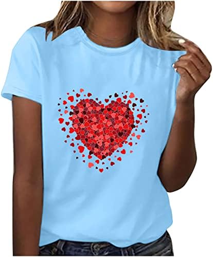 Ljetna jesenska košulja za dame kratki rukav odjeća Trendi pamučni posadni grafički grafički ručak za valentinovo majica