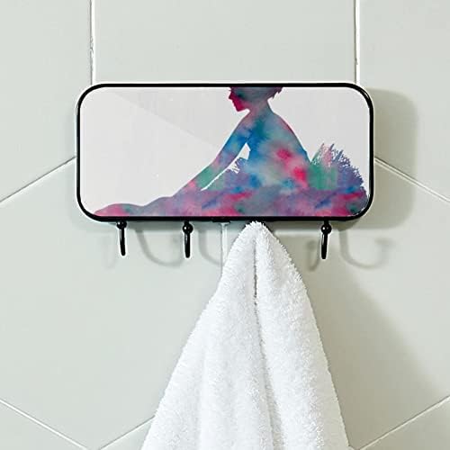 Ljepljivi kukiča od nehrđajućeg čelika za ručnik kaput zidne kuke zaglavljene u kupatilu ili kuhinjski balerina Djevojka akvarel balet