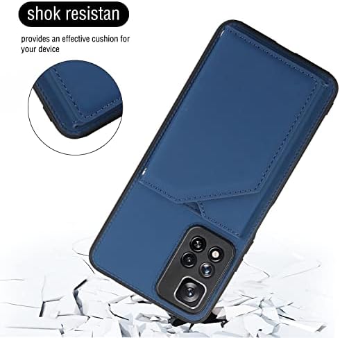 Kompatibilan sa futrolom za novčanik Redmi Note 11 Pro Plus, [3 slota za kartice] [postolje] [2 magnetna dugmeta] Premium PU Koža Flip Shockproof zaštitni poklopac za Redmi Note 11 Pro Plus, plava