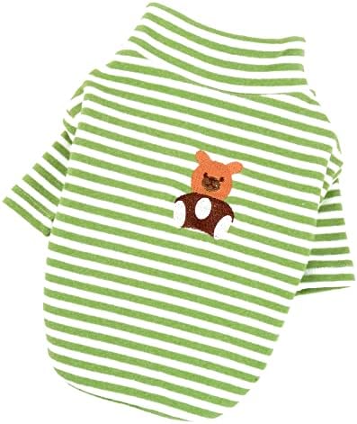 Ranphy Striped kućna odjeća Mala košulja za pse Puppneck džemper Doggie Pulover Outfit Topli tee Mekane dukseve Slatka odjeća Odjeća za vezenje odjeće