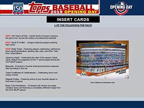 2019 TOPPS otvaranje dnevnih bejzbol kartice: kutija za hobi od 36 paketa