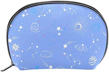 Mala šminkarska torba, patentno torbica Travel Cosmetic organizator za žene i djevojke, Meteor Planet Sun Moon Star Cloud Blue Sky Galaxy