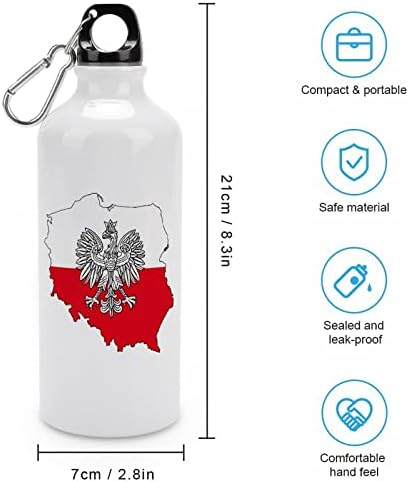 Poljska zastava orao aluminijumska boca za vodu za ponovno putanje za ponovno putanje za ponovno putanje