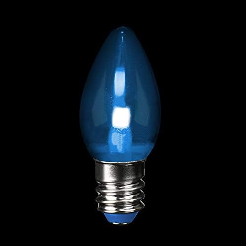 Feit električna Bpc7/B/LEDG2/2 / 6 7W ekvivalentna 0,5 W kandelabra baza za prazničnu zabavu dekorativna LED C7 sijalica, 2,15 H x 1 D, plava, 12