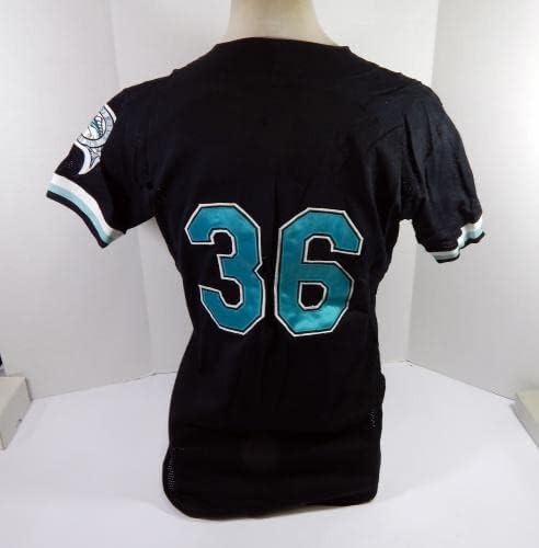 1999-02 Florida Marlins # 36 Igra Polovna ploča za crnu dresu Uklonjena 44 DP42582 - Igra Polovni MLB dresovi