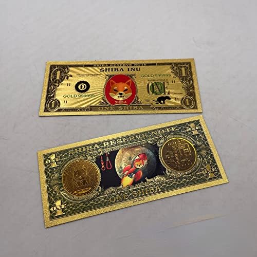 24K zlatne novčanice 1 Shiba Dogecoin Dollar Doge Slatka kovanica Suvenir, Kolekcija, pokloni Craft Game Coins Councibles