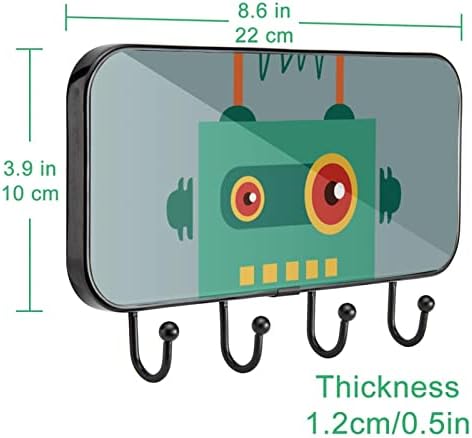 Funny Cartoon Robot Radio Print CAPE rakija zidna nosač, ulaz kaput sa 4 kuka za kaput kaputi za ručnik torbica ogrtači kupaonica ulaznica za dnevnu sobu