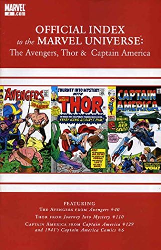 Osvetnici, Thor i Kapetan Amerika: zvanični indeks Marvelovog univerzuma 2 VF ; Marvel comic book
