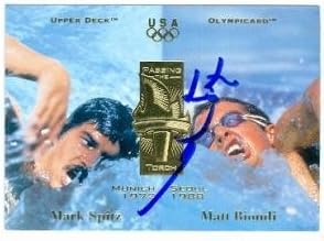 Mark Spitz autogradna kartica 1996 Gornja paluba 130 olimpicard - autogramirane olimpijske fotografije