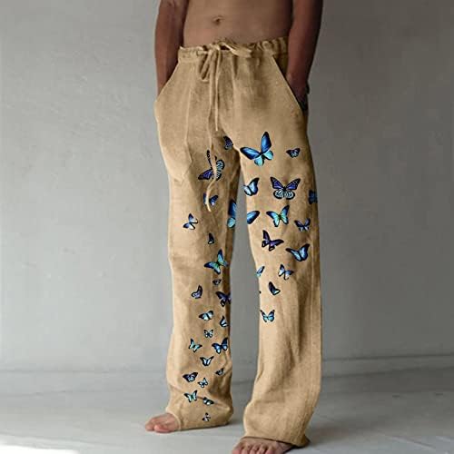 Miashui Boy 10 muški modni ležerni ispisan džep čipke up hlače velike veličine Hlače obuku muškarci