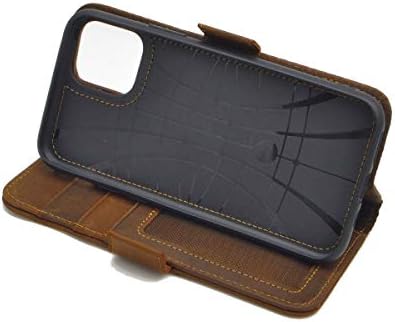 Zagrose Navlaka za novčanik od prave kože za iPhone 11 Pro Max, luksuzna magnetna preklopna navlaka sa postoljem