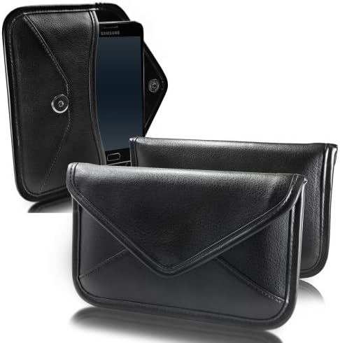Boxwave Case kompatibilan sa Galaxy S6 aktivnom - elitnom kožnom messenger torbicom, sintetičkim kožnim poklopcem Envelope Everyope za Galaxy S6 Active, Samsung Galaxy S6 Active - Jet Black