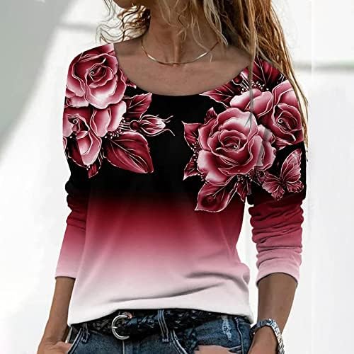 Ljetna jesen casual bluza majica za dame dugih rukava 2023 odjeća Crewneck pamuk grafički tee oa oa