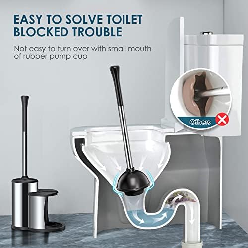 Set četkica za WC klip sa wc klipom: Hideaway Heavy Duty WC klip čistač čistača Combo za kupatilo sa pokrivenim