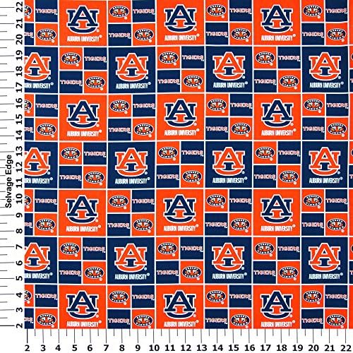 Auburn University Tigers pamučna tkanina, Burnt Orange & amp; tamnoplava-prodaje Dvorište