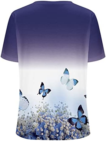 Pbnbp kratki rukav letnje bluze za žene mermerne modne majice štampane klasični loose Fit V vrat tunike