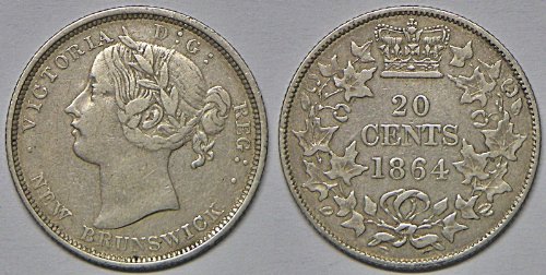 Gotovo neobično 1864. novi komad Brunswick 20 Cent