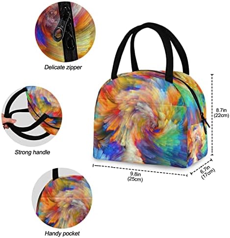 ALAZA Rainbow uzorak šarene linije apstraktna torba za ručak tote izolovane hladnjače za višekratnu upotrebu