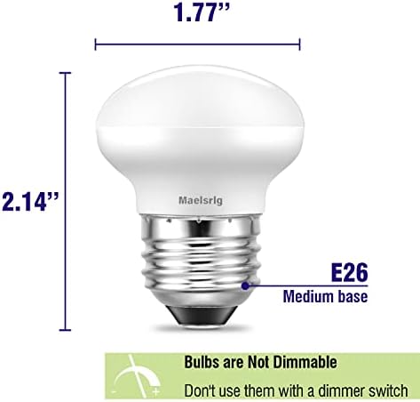 Maelsrlg R14 LED sijalica, Mini reflektorske reflektorske sijalice, 40W ekvivalentno, 5000k dnevno svjetlo,