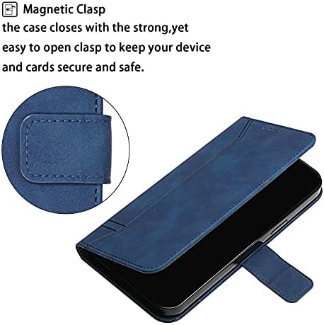 Meikonst futrola za Moto G22 futrola za telefon, Premium PU kožna torbica za novčanik Flip Folio futrola ugrađena u držač kartice za stalak zaštitni poklopac za magnetno zatvaranje za Motorola Moto G22, Blue HX3