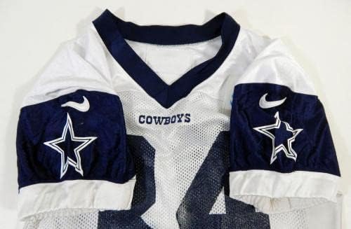 2018 Dallas Cowboys Rico Dowdle # 34 Igra Izdana dres bijele prakse 46 80 - nepotpisana NFL igra rabljeni dresovi