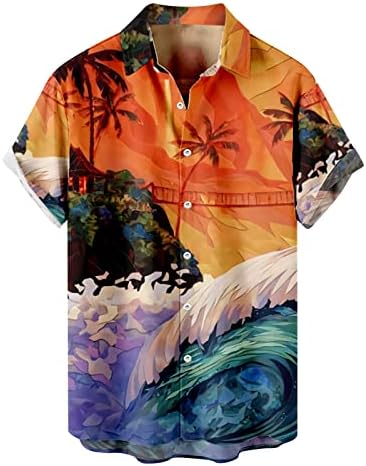 Zervoba muški tiskane havajske majice s kratkim rukavima majica na plaži za majice za plažu za muškarce pamučne majice
