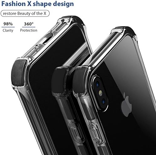 Mateprox iPhone XS Case iPhone X Case Clear Hybrid TPU tvrdo poklopac sa tankim udarnim odbojnim branik