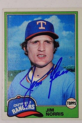 Jim Norris Texas Rangers Autograph 1981 TOPPS 264 Potpisana kartica 16e