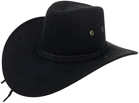 Unisex za odrasle žene muški umjetni filc Zapadni kaubojski šešir na otvorenom široki šešir s remenom Muška