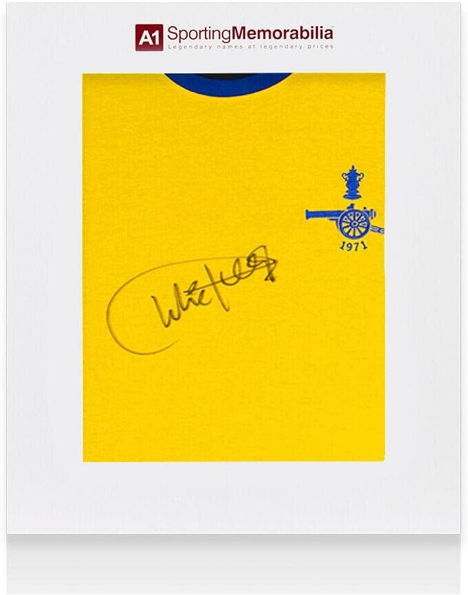 Charlie George potpisao je Arsenal majicu - 1971, dobitnici FA kupa, broj - poklon kutija - nogometni dresovi