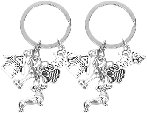 ABOOFAN 2kom metalni Privjesci za pse štene Privjesci za ključeve metalni privjesak za ključeve privjesak za ključeve viseći dekor Auto ruksak privjesak za ključeve oznaka
