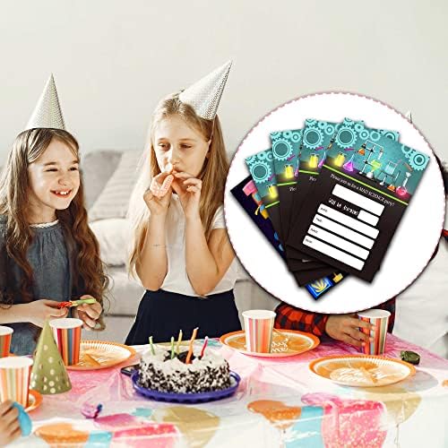 Jrrioa 20 Naučni rođendanski pozivnički kartice sa koverte - ludi naučna rođendana Favori - dječja tinejdžerska rođendanske slavi materijal - SRI-021