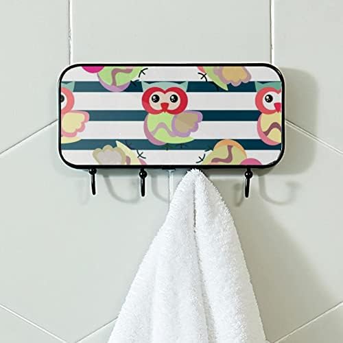 Držač ručnika Lyetny zidni nosač ručnika za kupatilo DECOROBOBE ROBE KAO ODRŽAVANJE OWL Stripes za kupatilo