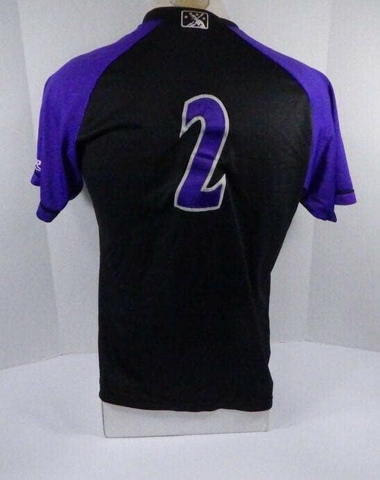 2009-2015 Winston Salem Dash 2 Igra Rabljeni Black Purple Jersey DP05992 - Igra Polovni MLB dresovi