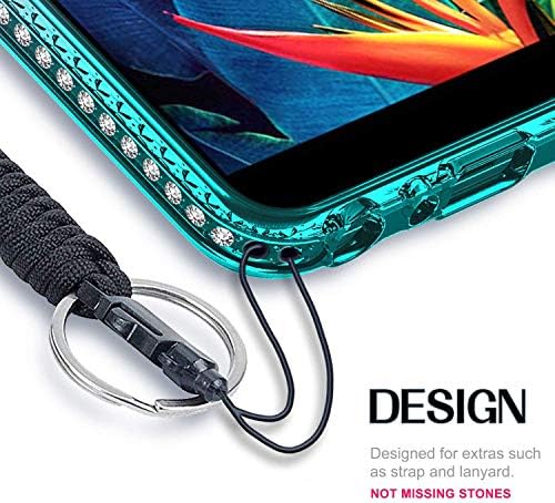 E-početnik futrola za Samsung Galaxy S10 Plus sa zaštitnikom zaslona, ​​držač prstena / remen za zglobove, sjaj tekućine tekuće žene djevojke slatka futrola -pink / aqua