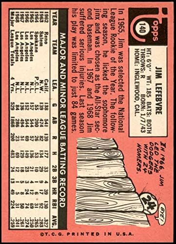 1969 TOPPS 140 Jim Lefebvre Los Angeles Dodgers NM / MT Dodgers