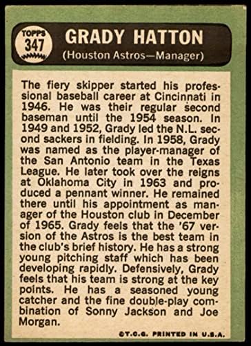 1967. topps # 347 Grady Hatton Houston Astros dobri astros
