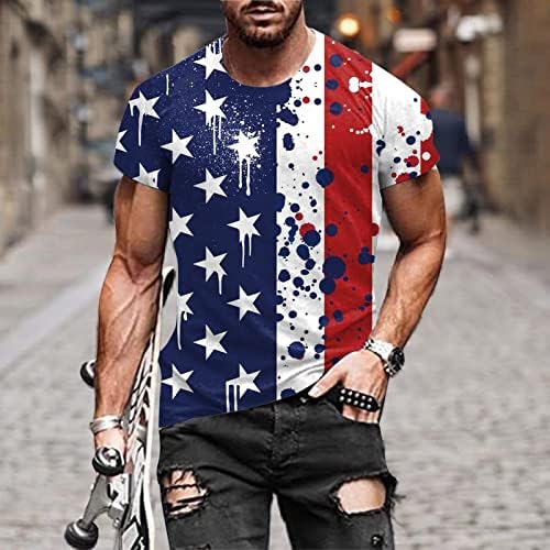 Muška američka zastava Majica Ljetni casual grafički kratki rukav Ispiši vrhove hladnog mišića TEE Patriotska