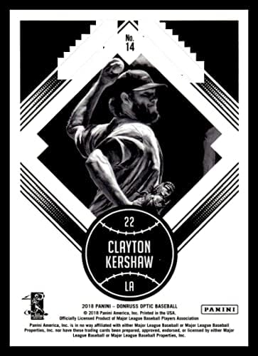 2018 Donruss optic Baseball 14 Clayton Kershaw Los Angeles Dodgers Diamond King Trgovačka kartica