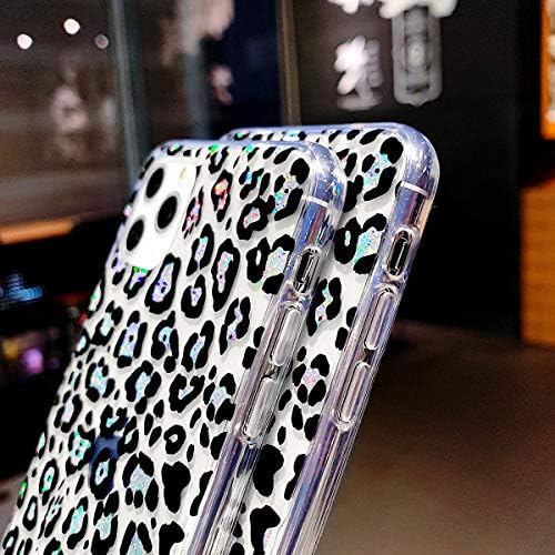 GLBYODLO futrola za iPhone 12 Mini, Leopard Cheetah Design za uzorak ispisa, slatka Clear Glitter Telefon
