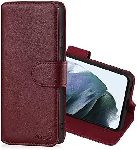 Kreda & HIDE - real Leather Book Wallet Case Cover za Samsung Galaxy S21 FE, Real koža dizajn sa utor za