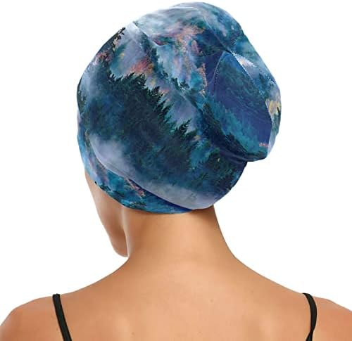 Ženska satenska obložena kapa za spavanje elastična vintage boho cvjetna ružičasta hemoodna hemoage za glavu