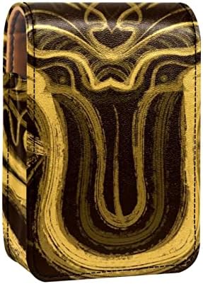 ORYUEKAN Mini torba za šminkanje sa ogledalom, torbica za kvačilo od umjetne kože, Zlatna Vintage etnička slika